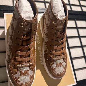 Michael Kors MK Shea Logo Jacquard High-Top Sneaker